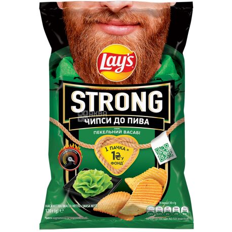 Lay's чипсы Strong со вкусом васаби, 120 г, м/у