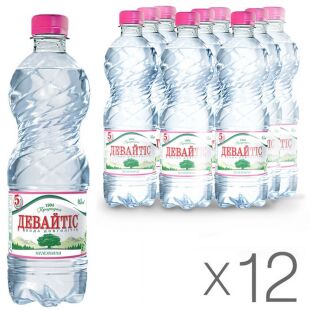 Девайтис, 0,5 л, Упаковка 12 шт., Вода минеральная негазированная, ПЭТ