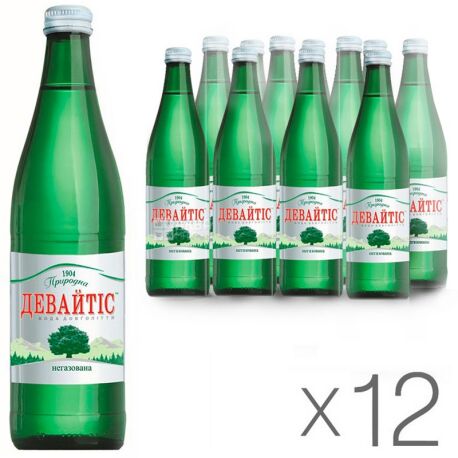 Devaytis, Packing 12 pcs. 0.5 l, Non-carbonated water, Mineral, glass, glass