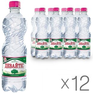 Девайтіс, 0,5 л, Упаковка 12 шт., Вода мінеральна слабогазована, ПЕТ