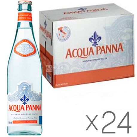 Acqua Panna, 0,5 л, Упаковка 24 шт., Аква Панна, Вода минеральная негазированная, стекло