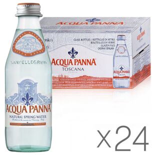 Acqua Panna, 0,25 л, Упаковка 24 шт., Аква Панна, Вода минеральная негазированная, стекло