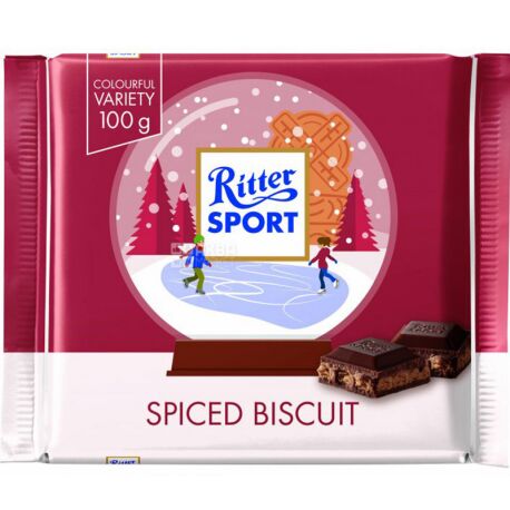 Ritter Sport, 100 г, Молочний шоколад, Імбирне печиво