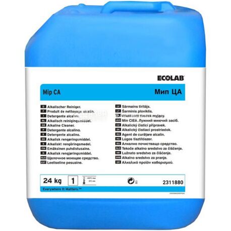 Ecolab, Mip CA Р3, 24 кг, Концентрований засіб для дезінфекції бутлів