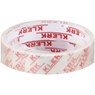 Скотч канцелярский прозрачный, 12 мм х 10 м, ТМ Klerk