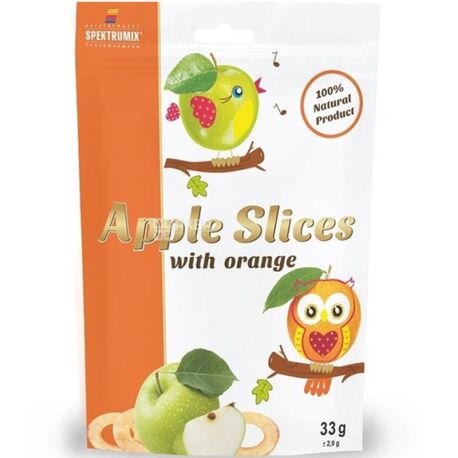 Слайсы яблочные, сушеные с апельсином, 33 г, ТМ Spektrumix