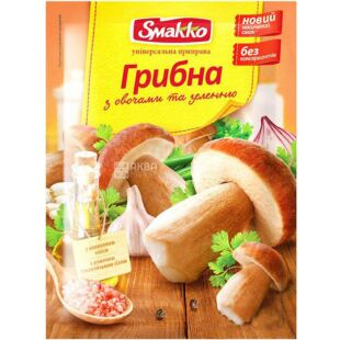 Smakko, 80 г, Приправа грибна з овочами і зеленню, універсальна