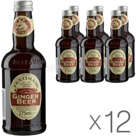 Fentimans, Ginger Beer, Упаковка 12 шт, по 0,275 л, Напиток газированный с имбирным вкусом, стекло