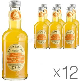 Fentimans Jigger Mandarin и Orange, Упаковка 12 шт. х 0,275 л, Напиток газированный Мандарин-Апельсин и травяной экстракт Фентим