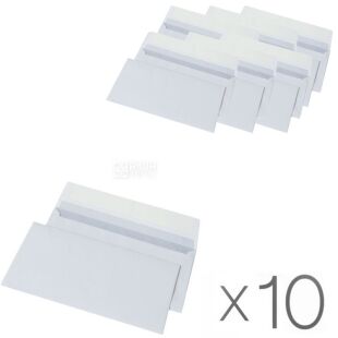 Optimail, Конверт Е65 (0+0) офсет, 10 упаковок х 50 шт., прямой, 80 г/ м2, самоклеющийся с отрывной лентой