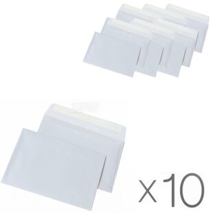 Optimail, Конверт C5 (0+1) офсет, 10 упаковок х 50 шт., прямой, 80 г/ м2, самоклеющийся с отрывной лентой