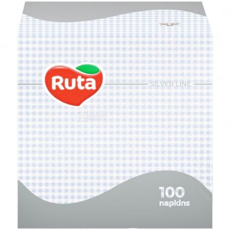 Ruta, 100 шт., Серветки столові Рута, одношарові, 24x24 см, блакитні