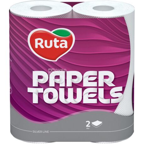 Ruta, Universal, 2 рул., Бумажные полотенца Рута, 2-х слойные, 11 м, 62 листа, 185 х 225 мм