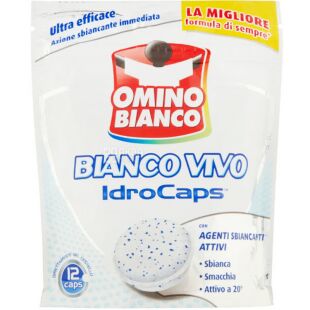Omino Bianco, Idrocaps, 12 шт, Капсулы отбеливающие, Бьянко Виво