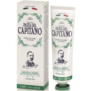 Pasta Del Capitano, Natural Herbs, 75 мл, Зубна паста, Натуральні трави