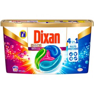 Dixan Discs Multicolor, 25 шт., Капсулы для стирки, для цветных вещей, 4 в 1