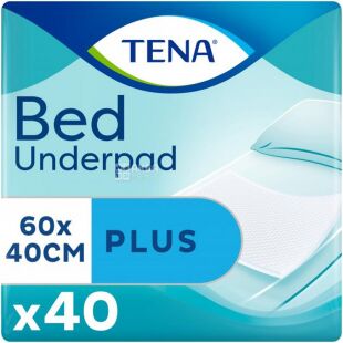 Tena Bed Plus, 40 шт., Пеленки впитывающие, одноразовые, 40 x 60 см