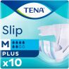 Tena, Slip Plus Medium, 10 шт., Подгузники для взрослых, размер 2, 6 капель