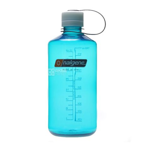 Nalgene, 1 л, пляшка для води, Narrow Mouth, блакитна
