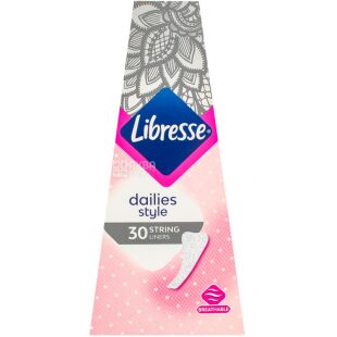 Libresse, Daily Fresh String, 30 шт., Прокладки ежедневные, Стринг