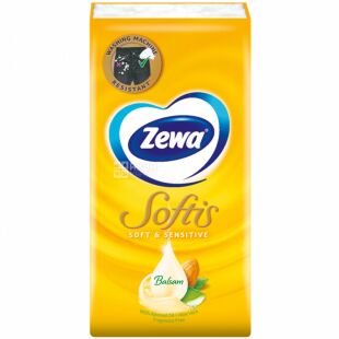 Zewa Soft Sensitive, 9 шт., Хусточки паперові, чотирьохшарові