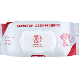 Манорм, 60 шт., Салфетки дезинфецирующие