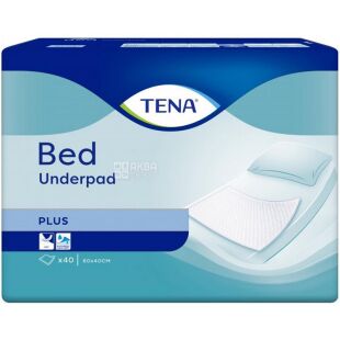 Tena Bed Plus, 40 шт., Пеленки впитывающие, одноразовые, 40 x 60 см