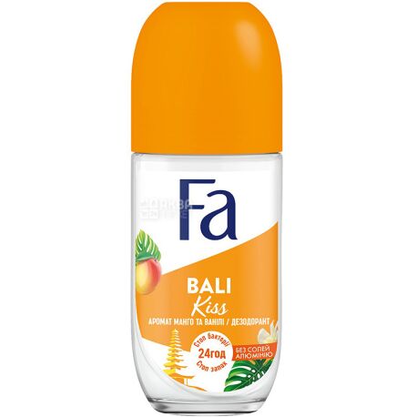 Fa Bali Kiss, 50 мл, Дезодорант-антиперспирант, Манго и цветок ванили