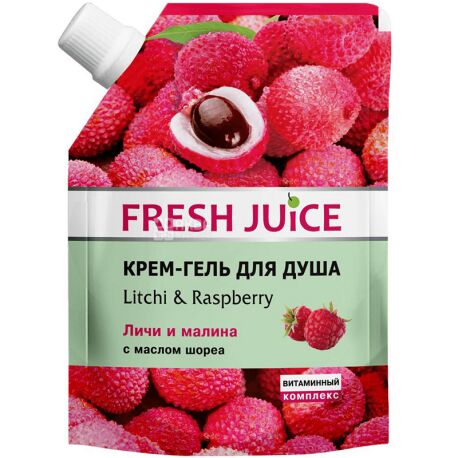 Fresh Juice, 200 ml, cream shower gel, lychee and raspberry