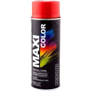Maxi Color, Ral 3000, 400 мл, Емаль аерозольна, універсальна декоративна, вогненно-червона