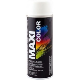Maxi Color, Ral 9010, 400 мл, Эмаль аэрозольная, универсальная, декоративная, белая