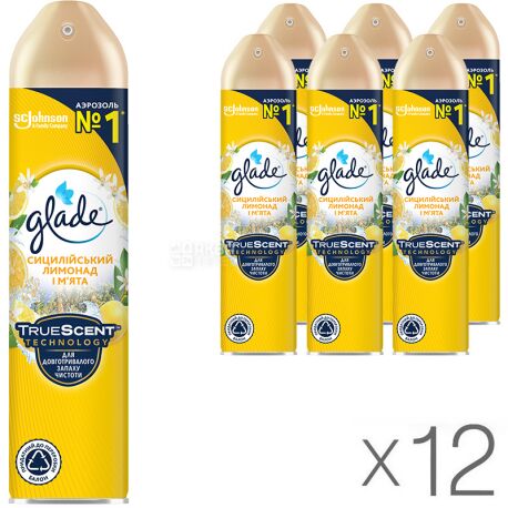 Glade, 300 ml, Pack of 12 units, Air freshener, Citrus, aerosol