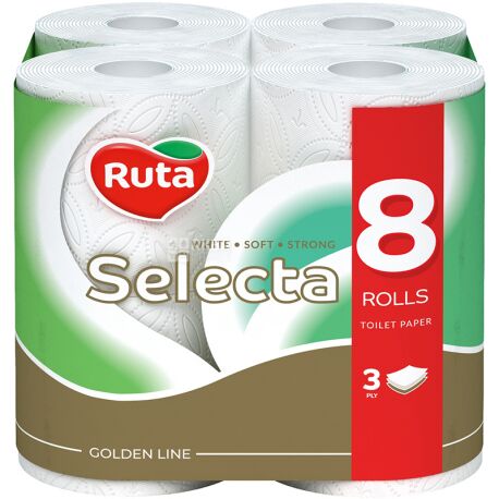 Ruta Selecta, 8 рул., Туалетний папір Рута Селекта, 3-х шаровий