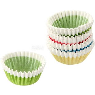 Fackelmann, 100 шт., Формочки для пирожных бумажные, 3,5 см, в ассортименте