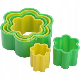 Fackelmann, 6 шт., Набор форм для вырезания печенья, Цветы, пластик