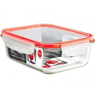 Fackelmann, 1,500 л, Контейнер термостійкий, скляний, герметичний, з кришкою, 27.50 х 18.50 х 7.30 см