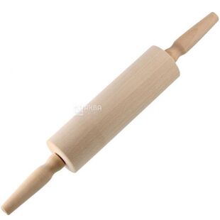 Fackelmann, Скалка для теста, с ручками, деревяная, 6х20 см