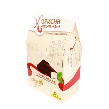 Корисна Кондитерська, 120 г, конфеты шоколадные, со стевией, Птичье молоко