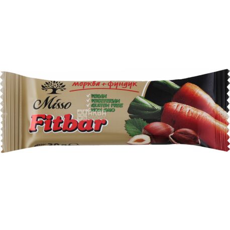 Misso Fitbar батончик з морквою і фундуком, 30 г