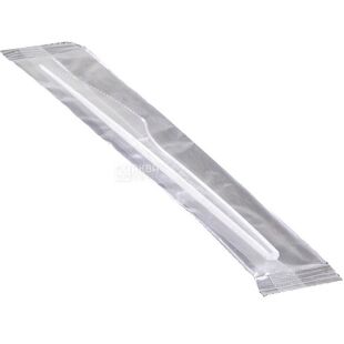 Ніж одноразовий, 100 шт, пластик, в індивідуальній упаковці, 17 см