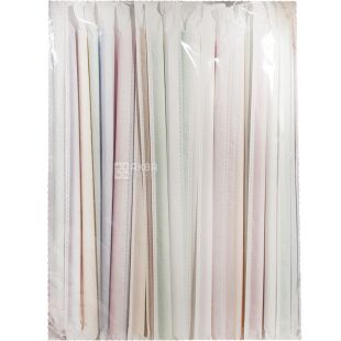 Помічниця, Трубочки котейльні без гофри,  200 шт., 21 см, в індивідуальній упаковці, кольорові, пластикові