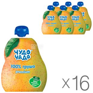 Чудо-чадо, Упаковка 16 шт. х 90 г, Пюре Груша, без цукру, з 4 місяців