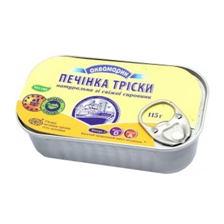 Аквамарин, 115 г, Печень трески