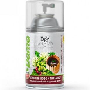 Domo, Dry Aroma, 250 мл, Освіжувач повітря, змінний балон, Зелена кава і тірамісу