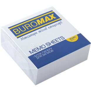 Buromax, 300 аркушів, Буромакс, Блок паперу для записів, білий, склеєний, 80х80 мм