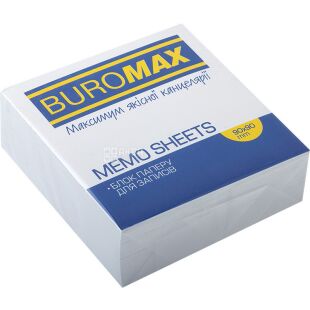 Buromax Jobmax, 330 листов, Буромакс, Бумага для записей, белая, склеенная, 90х90 мм