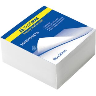 Buromax Jobmax, 330 аркушів, Буромакс, Папір для записів, білий, склеєний, 90х90 мм