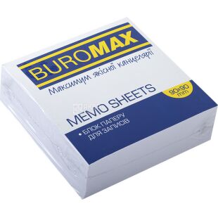 Buromax Jobmax, 330 аркушів, Буромакс, Папір для записів, білий, несклеєний, 90х90 мм