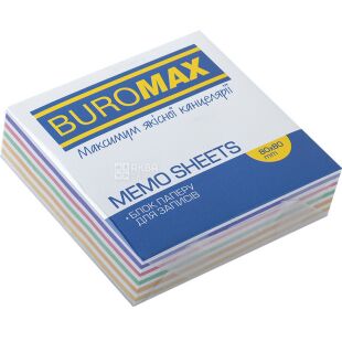Buromax, 250 листов, Буромакс, Бумага для записей Зебра, склеенный, 80х80 мм