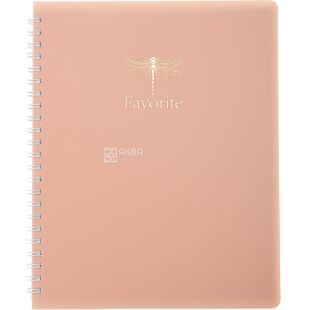 Buromax Favourite Pastel, 80 аркушів, Зошит в клітинку, на пружині, рожевий, В5